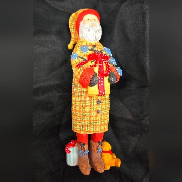 St. Nick in Yellow Plaid Coat w/Gifts Signed ES 1st edition #3 China 1997 - Picture 1 of 9